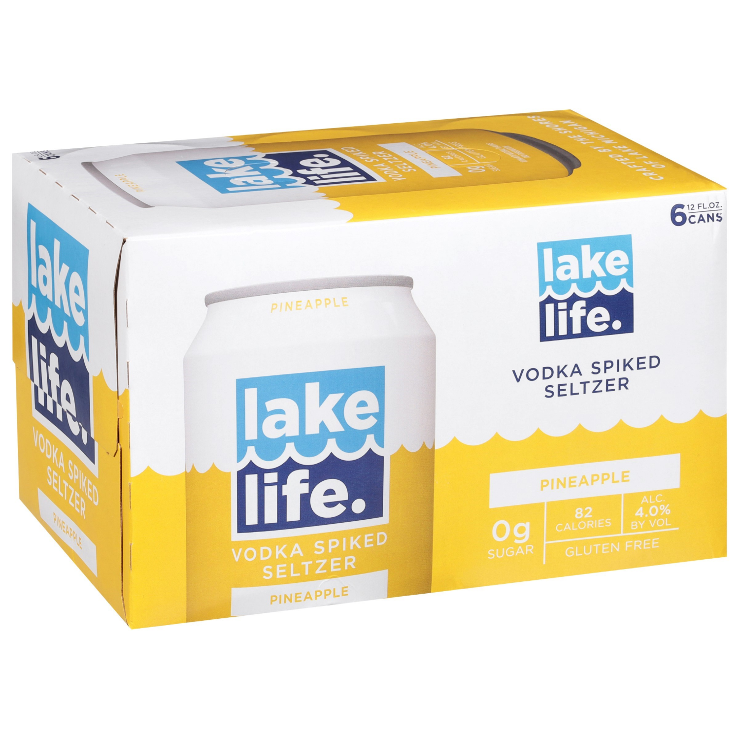 slide 3 of 3, Lake Life Vodka Spiked Seltzer, Pineapple, 6 ct; 12 oz