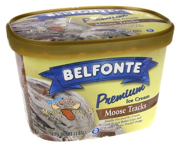 slide 1 of 1, Belfonte Premium Ice Cream Moose Tracks, 1.75 qt