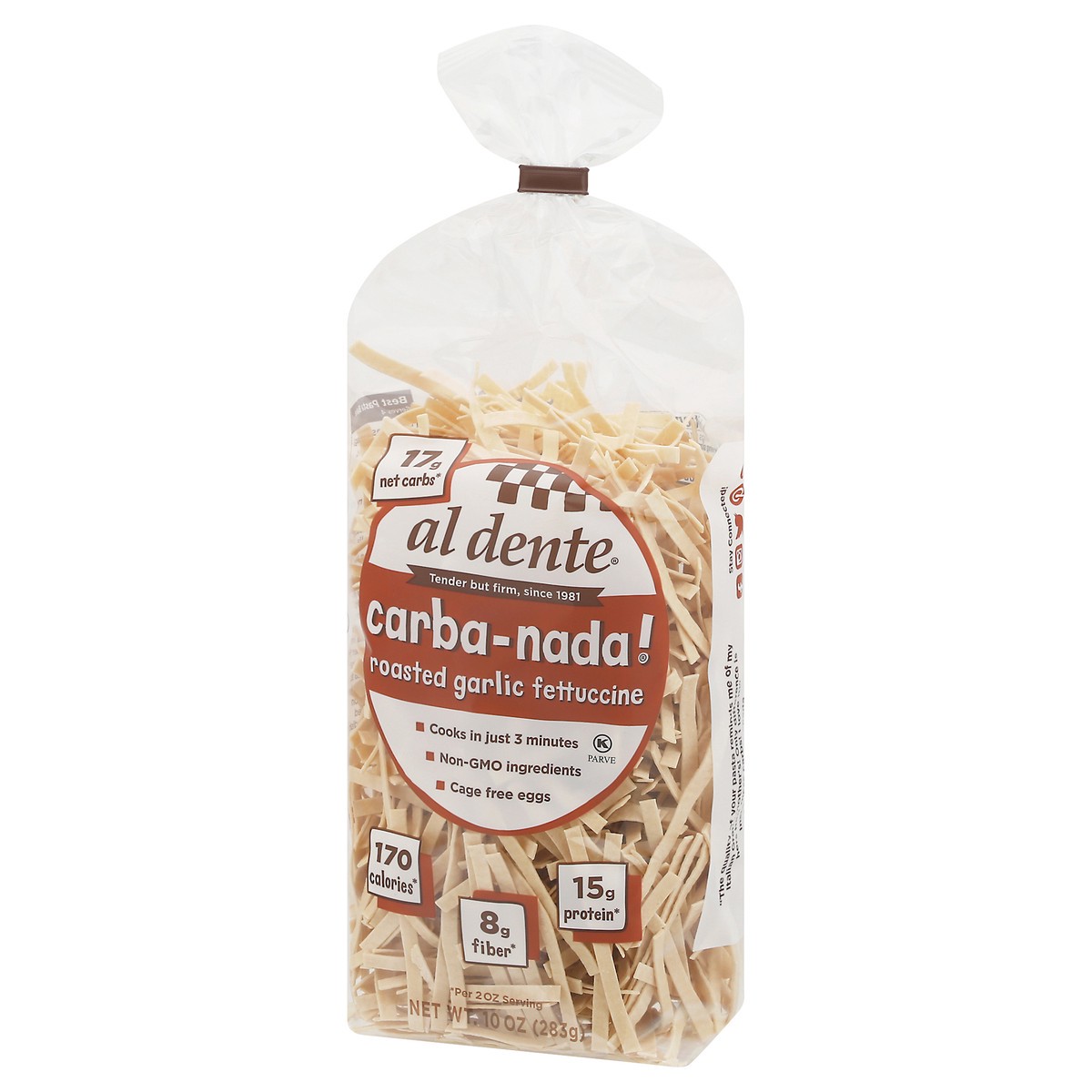 slide 2 of 14, Al Dente Carba-Nada! Roasted Garlic Fettuccine, 10 oz