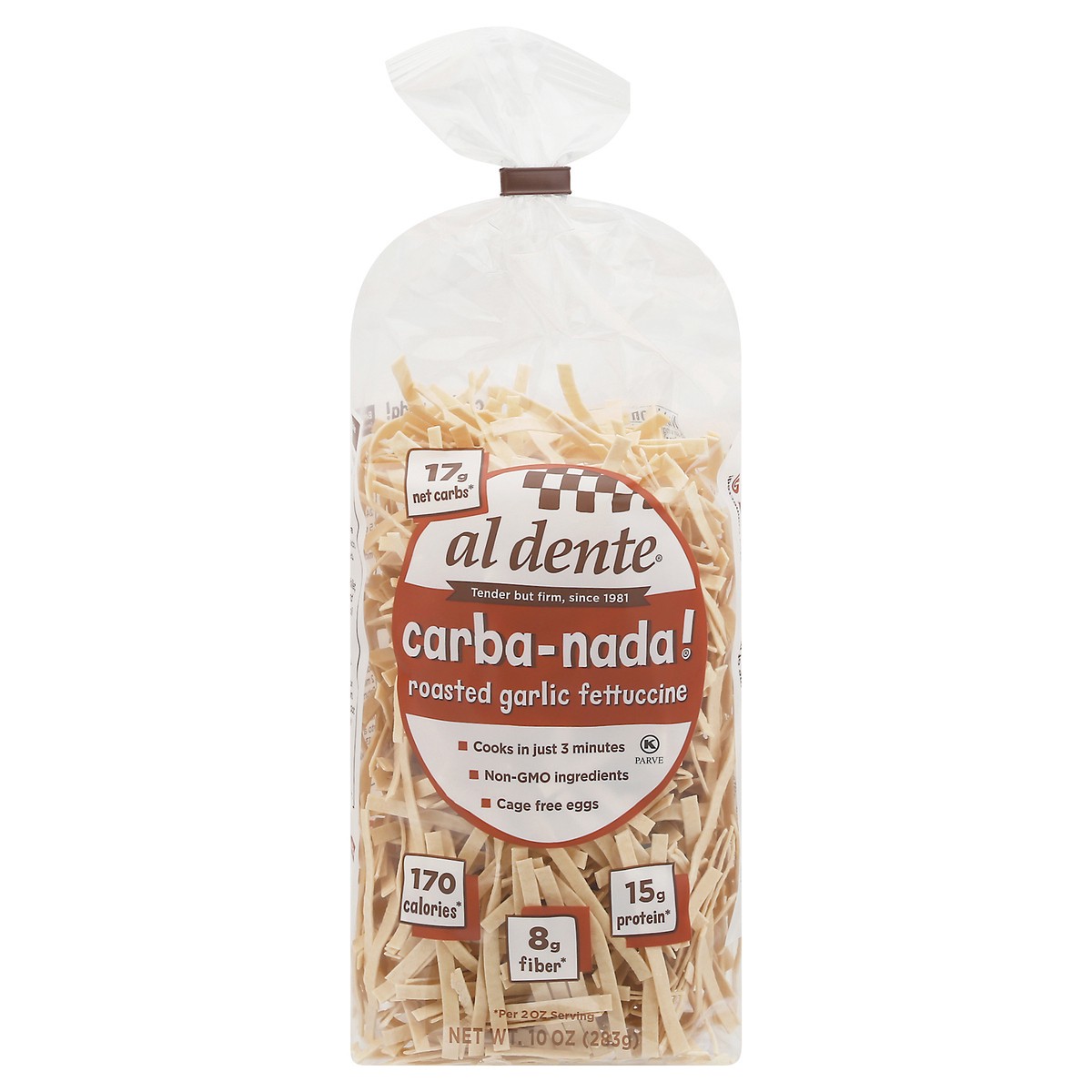 slide 10 of 14, Al Dente Carba-Nada! Roasted Garlic Fettuccine, 10 oz
