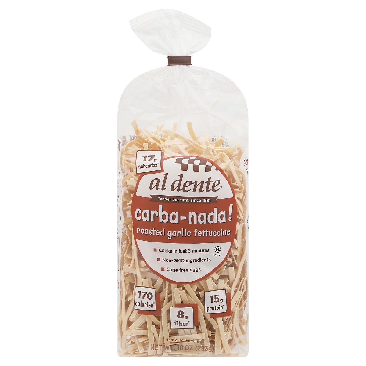 slide 1 of 14, Al Dente Carba-Nada! Roasted Garlic Fettuccine, 10 oz