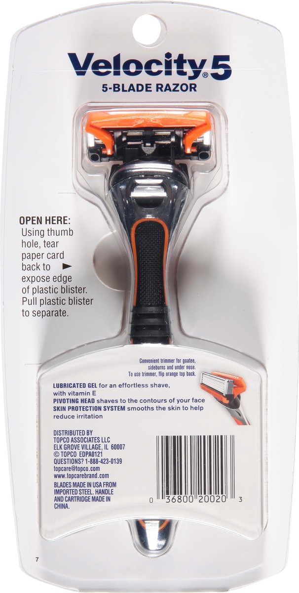 slide 3 of 8, TopCare Everyday Velocity 5 5-Blade Razor 1 ea, 1 ct