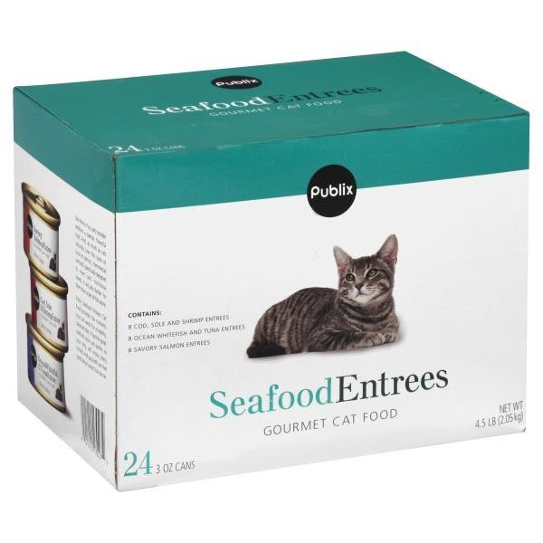 slide 1 of 1, Publix Seafood Entrees Gourmet Cat Food, 24 ct 3 oz