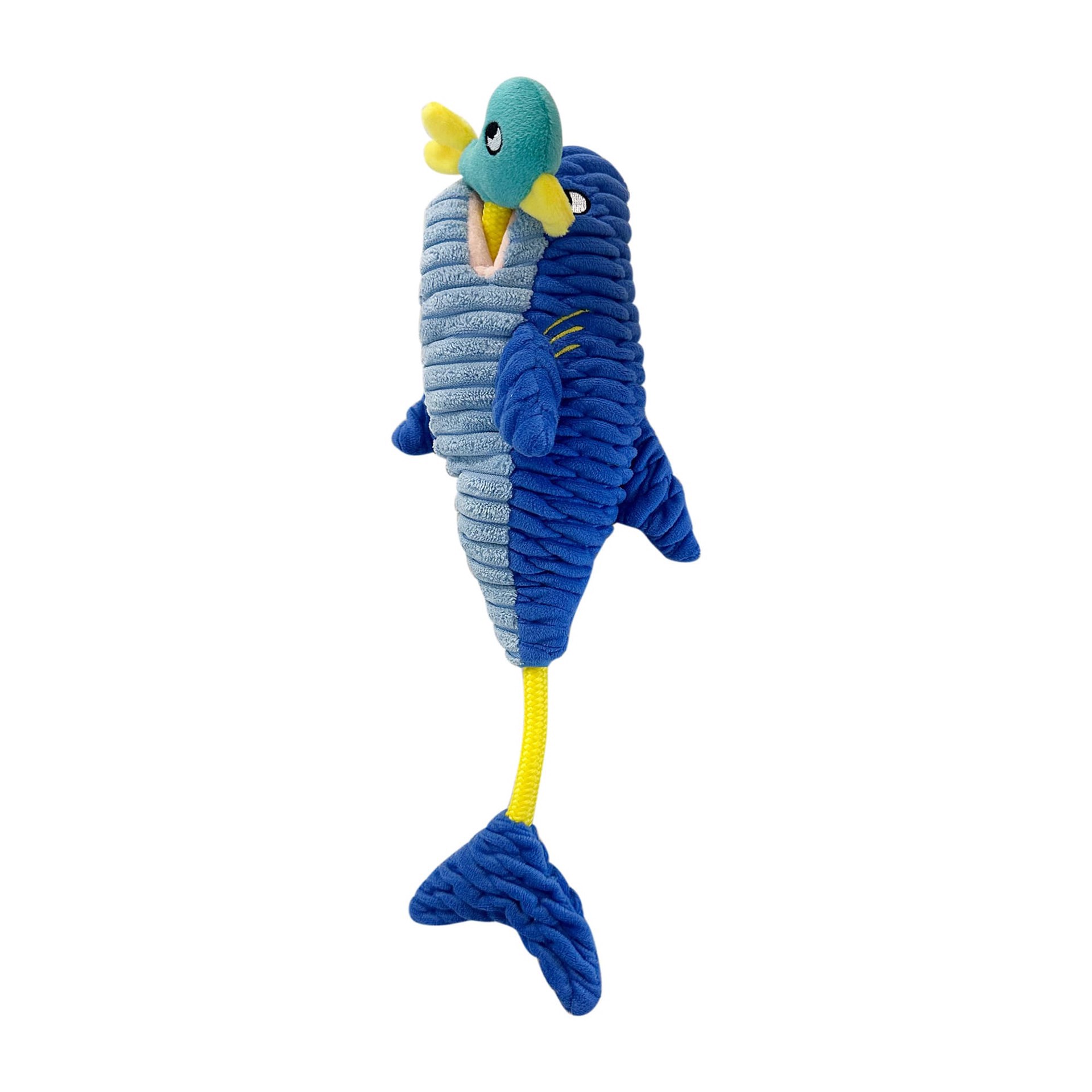 slide 1 of 1, Bark-A-Boo Pull Through Shark Dog Toy, Large, 1 ct