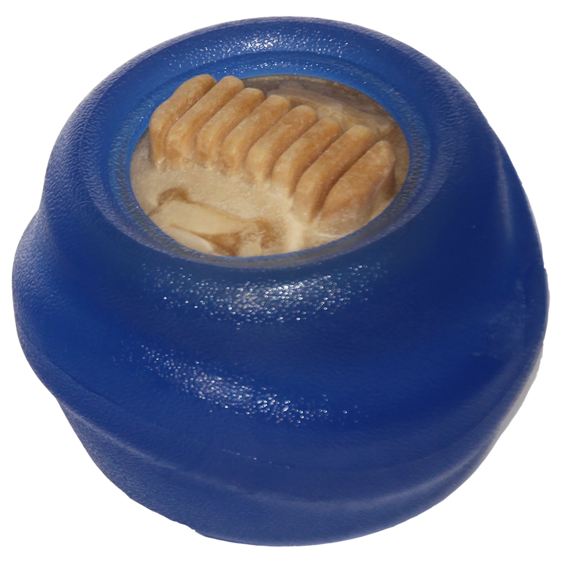 slide 1 of 1, Starmark Treat Ball with Dental Treat in Blue Toy for Dogs, MED