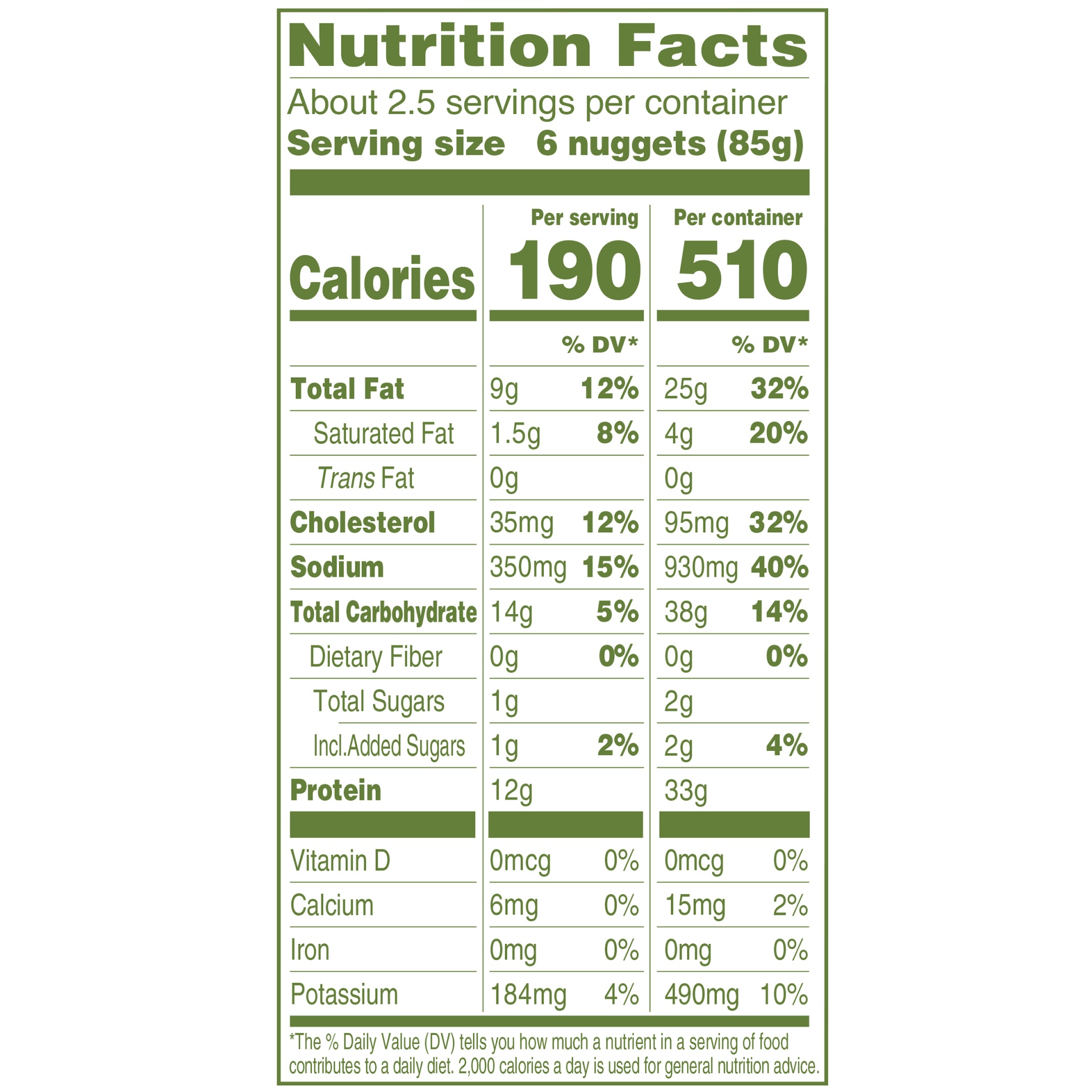 slide 2 of 3, BAKED GOODS- DSD Naturals Frozen Chicken Nuggets No Antibiotics, 8 oz