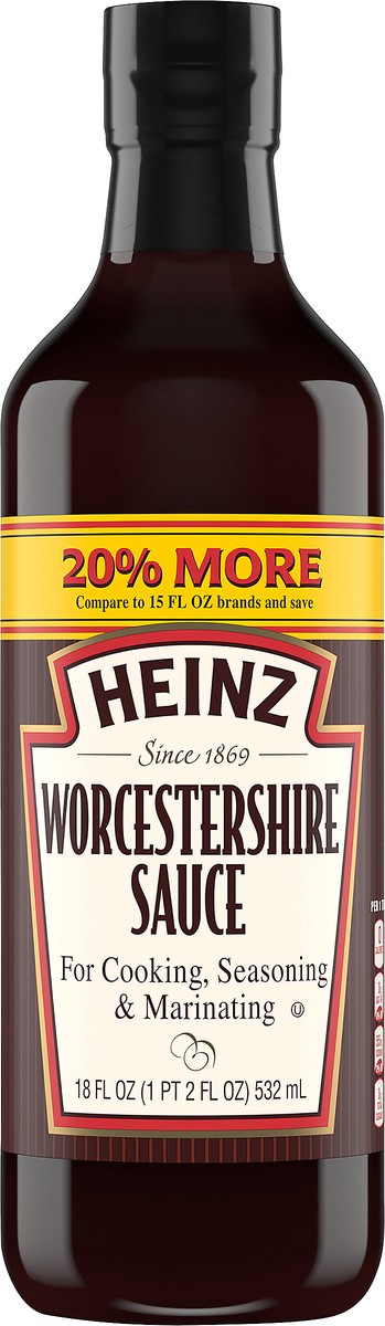 slide 1 of 9, Heinz Worcestershire Sauce 18 fl. oz. Bottle, 18 fl oz