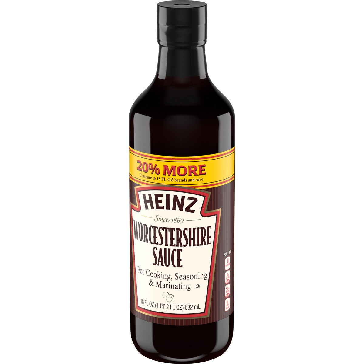 slide 3 of 9, Heinz Worcestershire Sauce, 18 fl oz Bottle, 18 fl oz