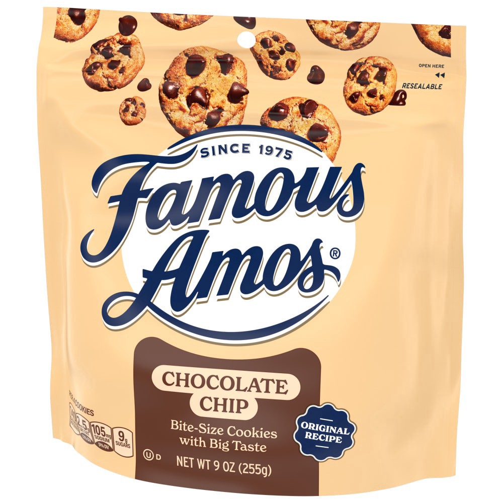 slide 2 of 6, Famous Amos Original Recipe Bite-Size Chocolate Chip Cookies, Resealable Bag, 9 oz, 9 oz
