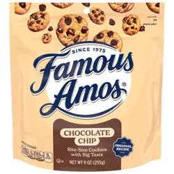 Famous Amos Original Recipe Bite-Size Chocolate Chip Cookies, Resealable Bag, 9 oz