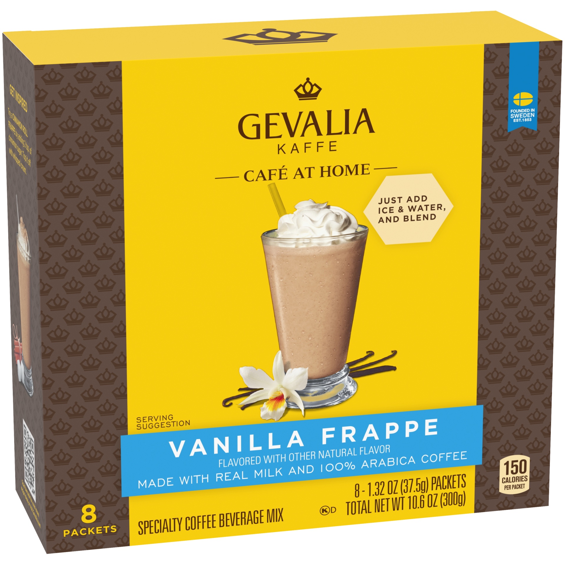 slide 2 of 6, Gevalia Cafe at Home Vanilla Frappe Instant Coffee Specialty Beverage Mix Kit, 8 ct