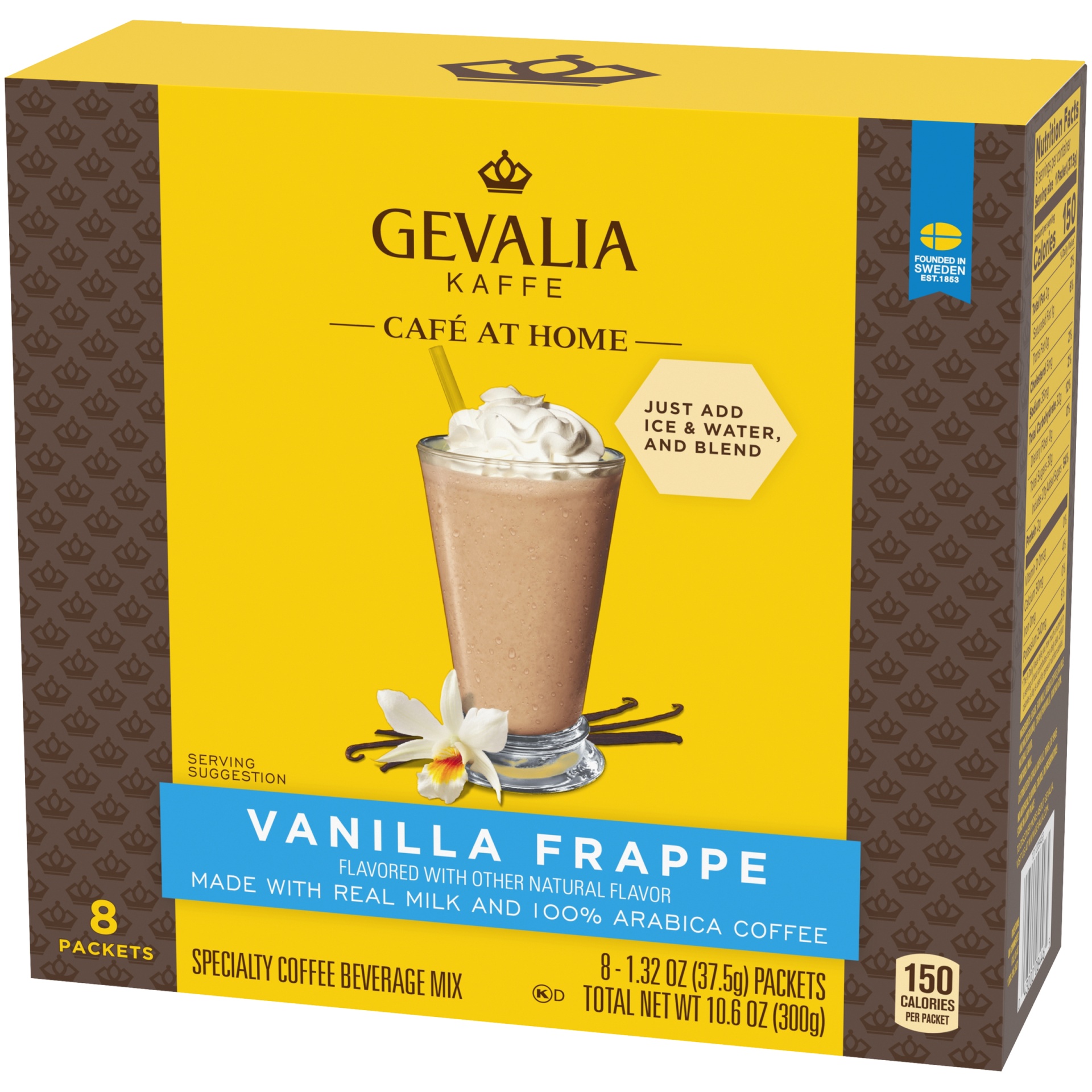 slide 3 of 6, Gevalia Cafe at Home Vanilla Frappe Instant Coffee Specialty Beverage Mix Kit, 8 ct