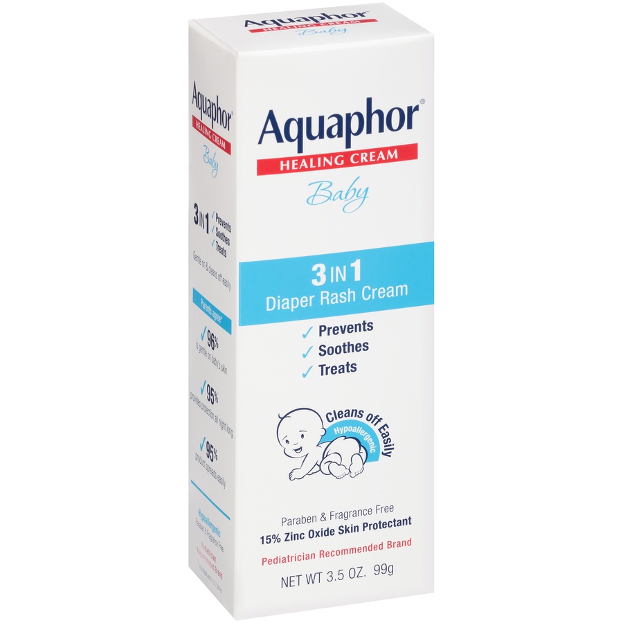 slide 2 of 7, Aquaphor Baby 3-in-1 Diaper Rash Relief Cream - 3.5oz, 