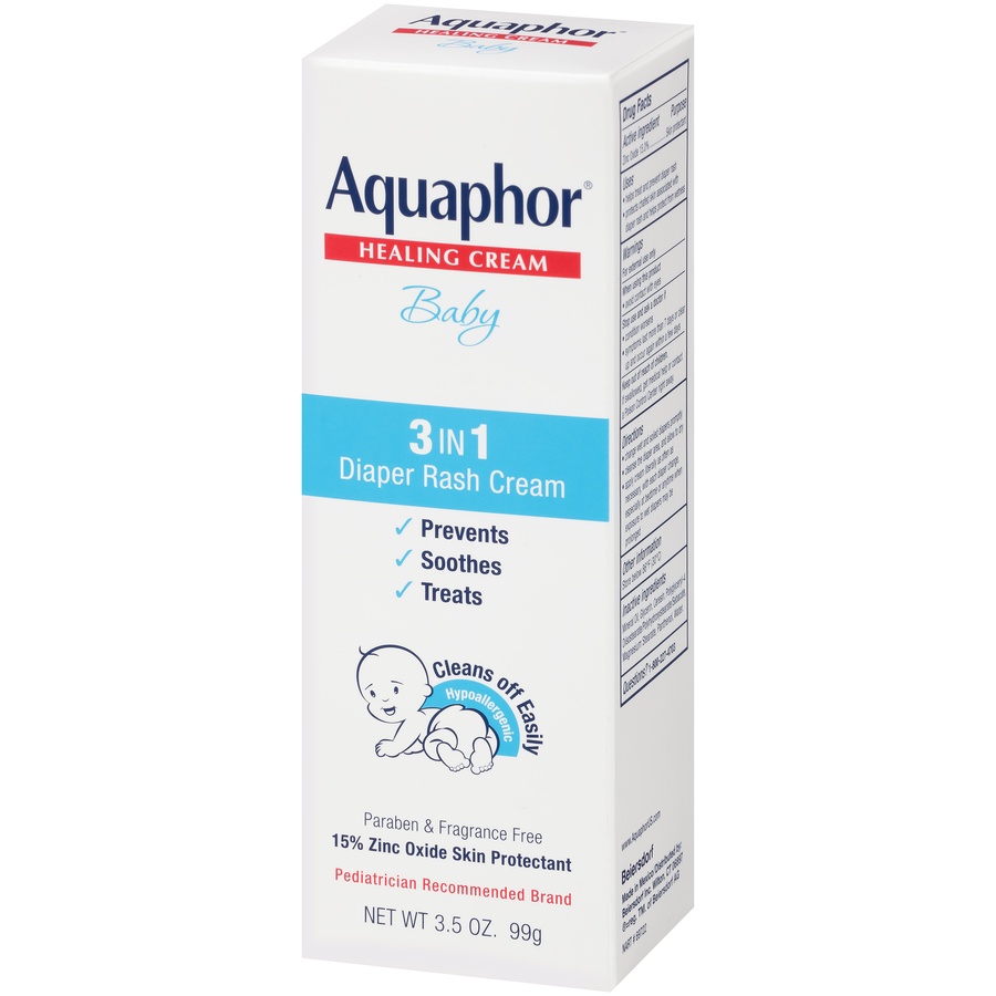 slide 3 of 7, Aquaphor Baby 3-in-1 Diaper Rash Relief Cream - 3.5oz, 