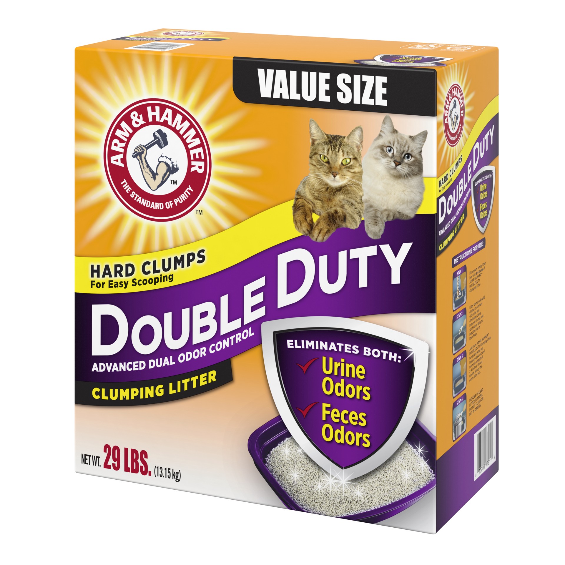 slide 4 of 4, ARM & HAMMER Value Size Double Duty Clumping Litter 29 lb, 29 lb