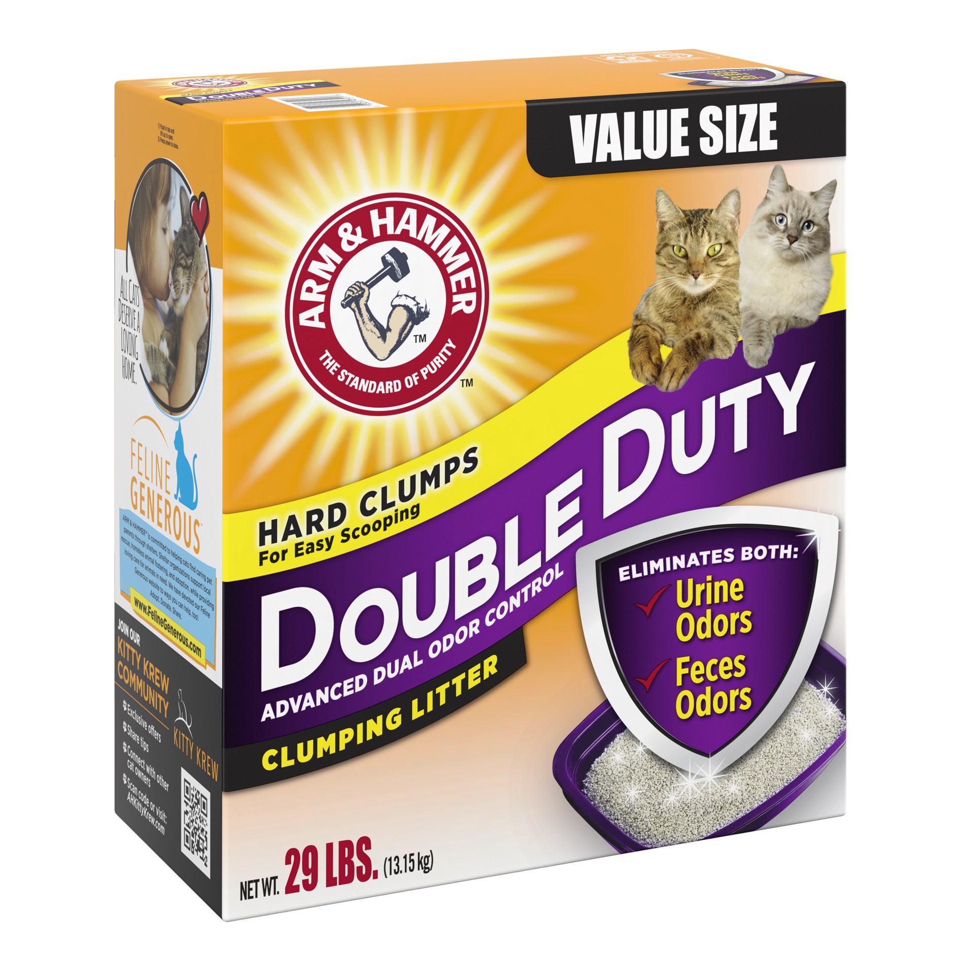slide 3 of 4, ARM & HAMMER Value Size Double Duty Clumping Litter 29 lb, 29 lb