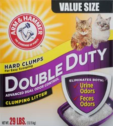 ARM & HAMMER Double Duty Dual Advanced Odor Control Scented Clumping Cat Litter, 29lb