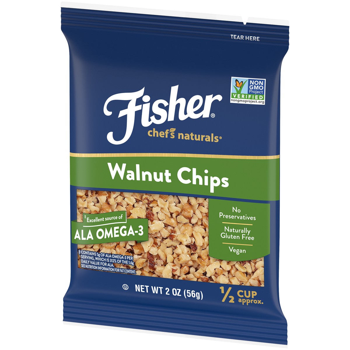 slide 8 of 14, Fisher Chef's Naturals Walnut Chips 2 oz. Bag, 2 oz