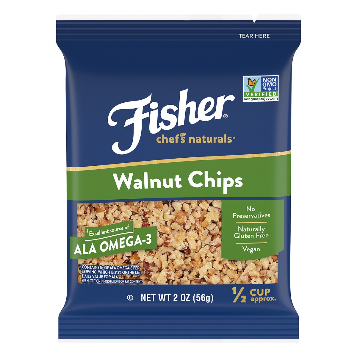 slide 3 of 14, Fisher Chef's Naturals Walnut Chips 2 oz. Bag, 2 oz