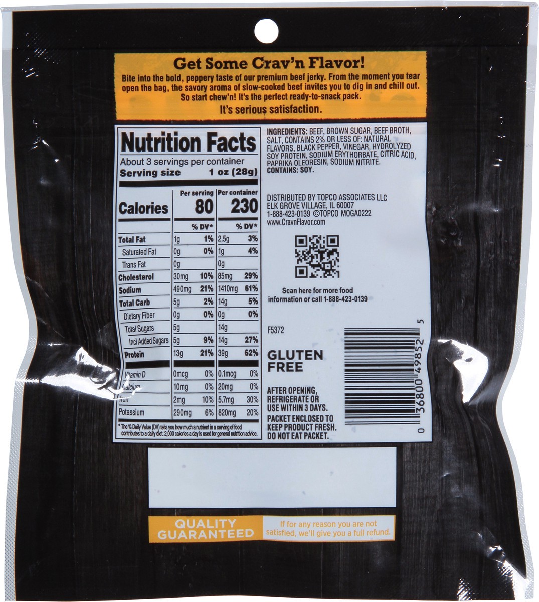 slide 6 of 13, Crav'n Flavor Crav'N Peppered Beef Jerky - 2.85 oz, 2.85 oz