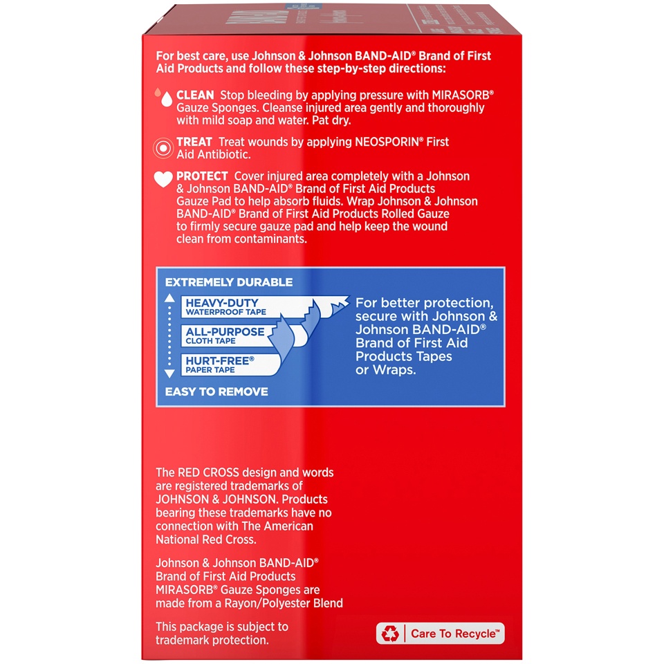 slide 3 of 6, BAND-AID First Aid Products Tru-Absorb Sterile Gauze Sponges for Cleaning and Cushioning Minor Wounds, Cuts & Burns, Low-Lint Design, Individually Wrapped 4 in by 4 in Pads, 50 ct