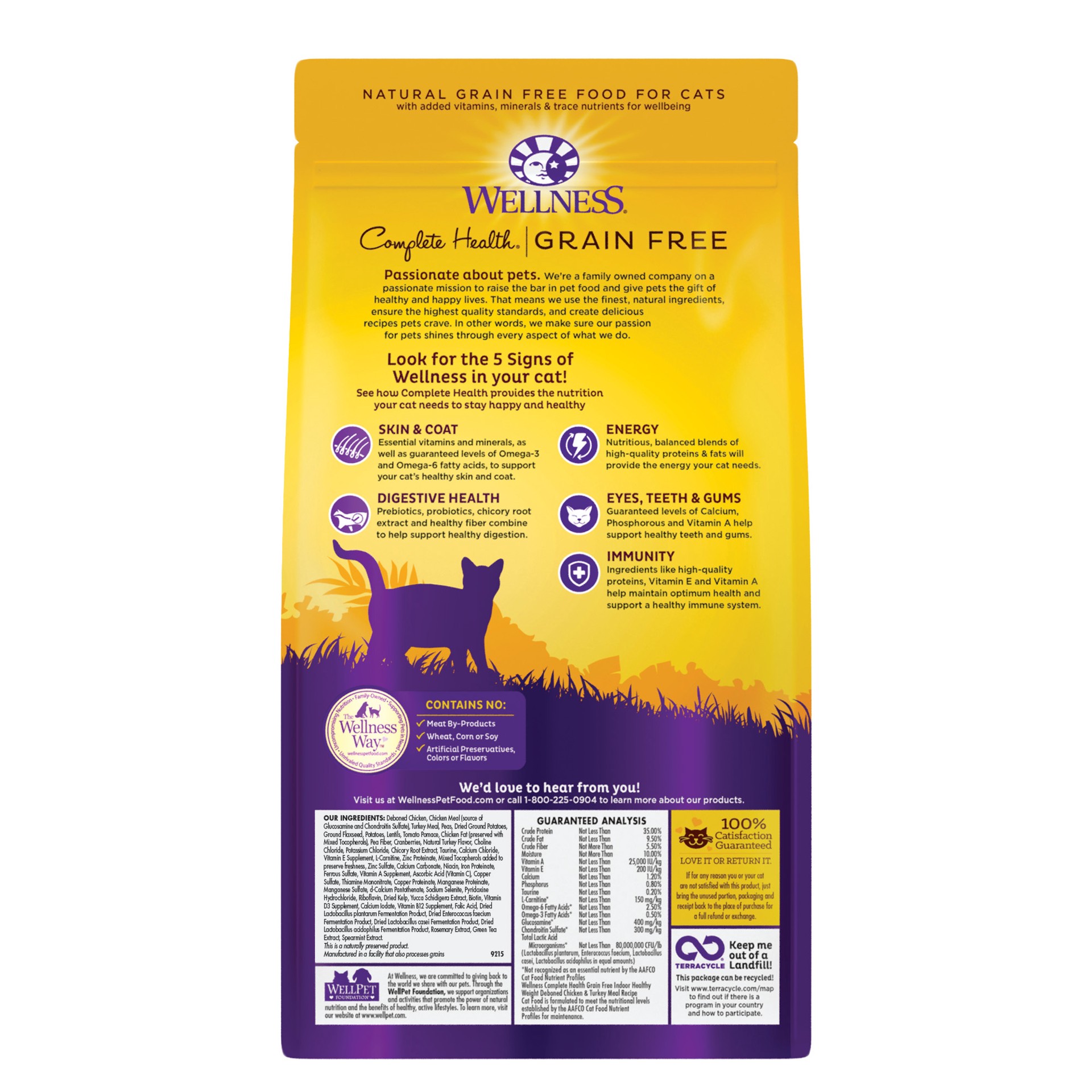 slide 4 of 5, Wellness Complete Health Grain Free Indoor Chicken Recipe Dry Cat Food, 1 ct