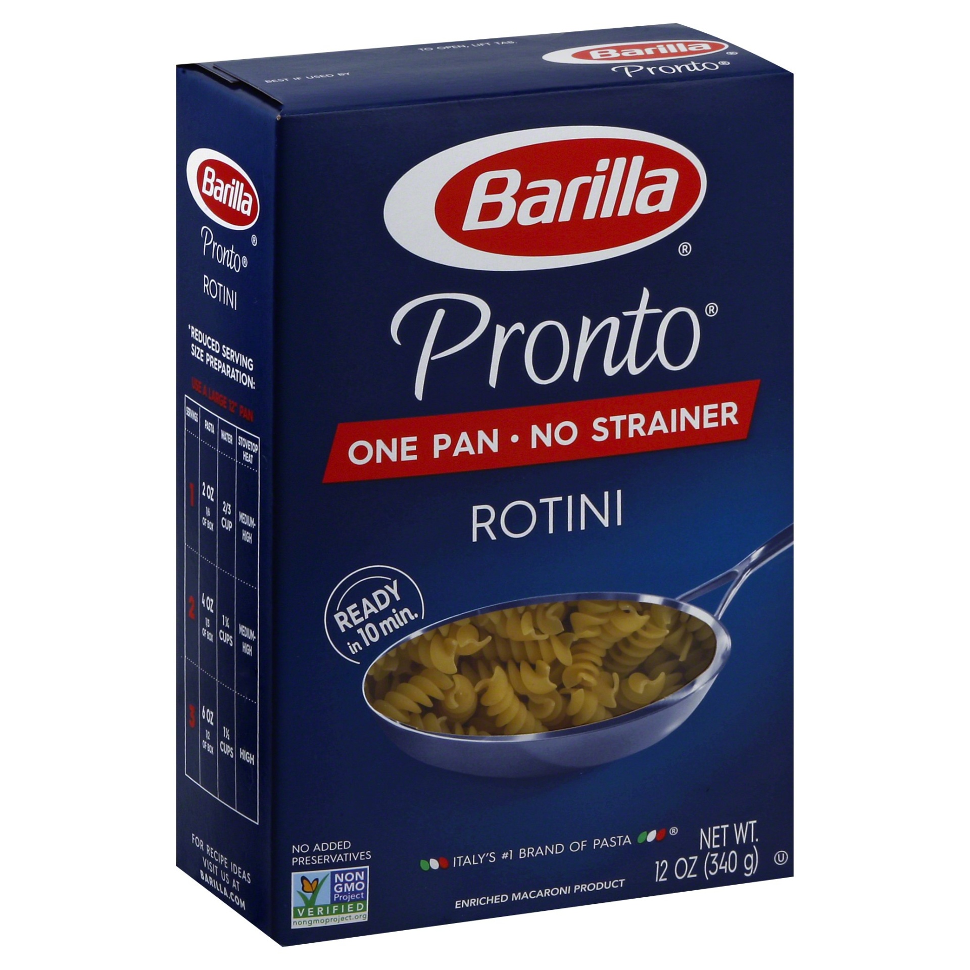 slide 1 of 1, Barilla Pronto Rotini Pasta, 12 oz