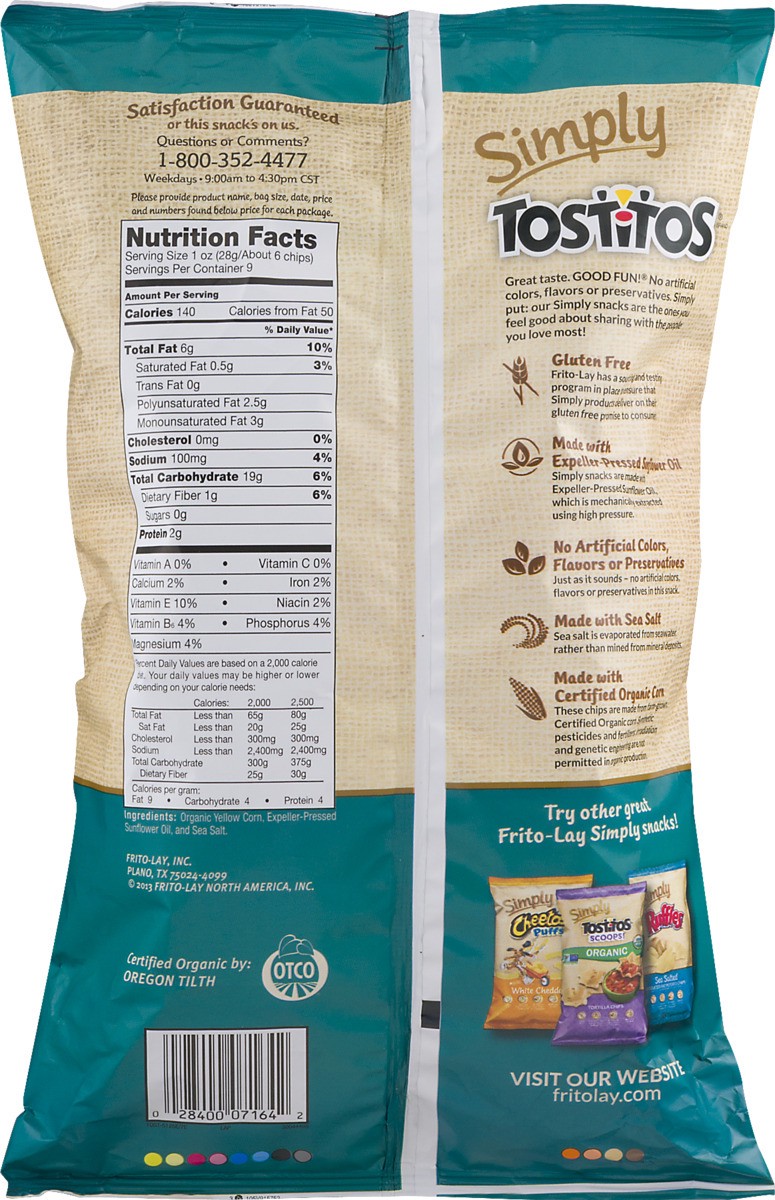 slide 6 of 7, Tostitos Simply Tortilla Chips Organic Yellow Corn 9 Oz, 9 oz