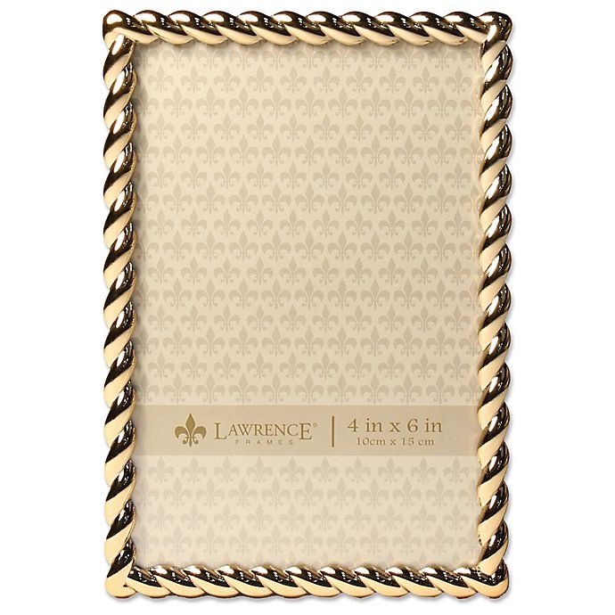 slide 1 of 3, Lawrence Frames Metal Rope Picture Frame - Gold, 4 in x 6 in