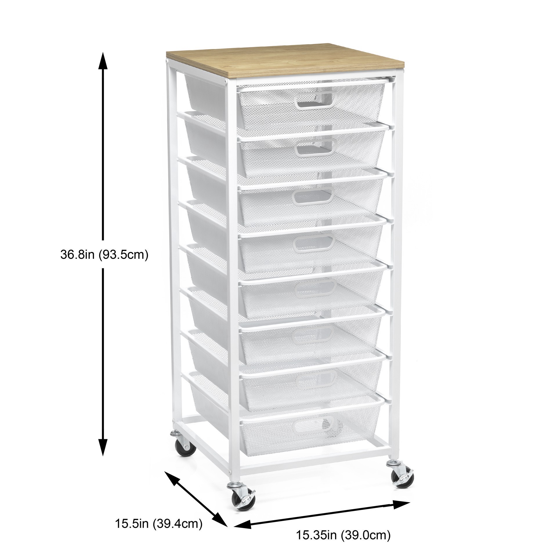 slide 3 of 5, Metro 8-Drawer Rolling Cart By Simply Tidy, 15 in x 16 in x 37 in