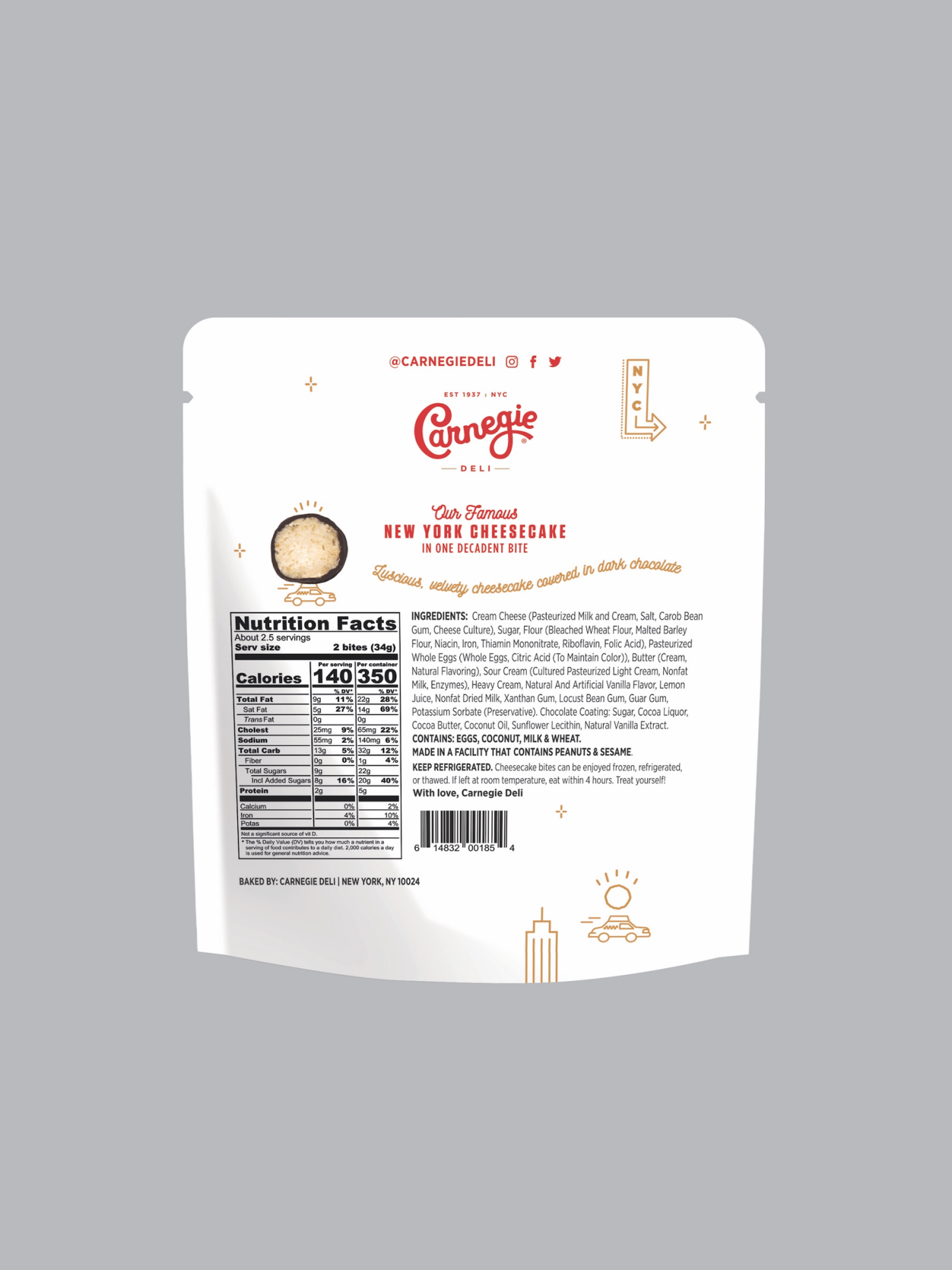 slide 2 of 2, Carenegie Deli Cheesecake Bites Original, 3 oz