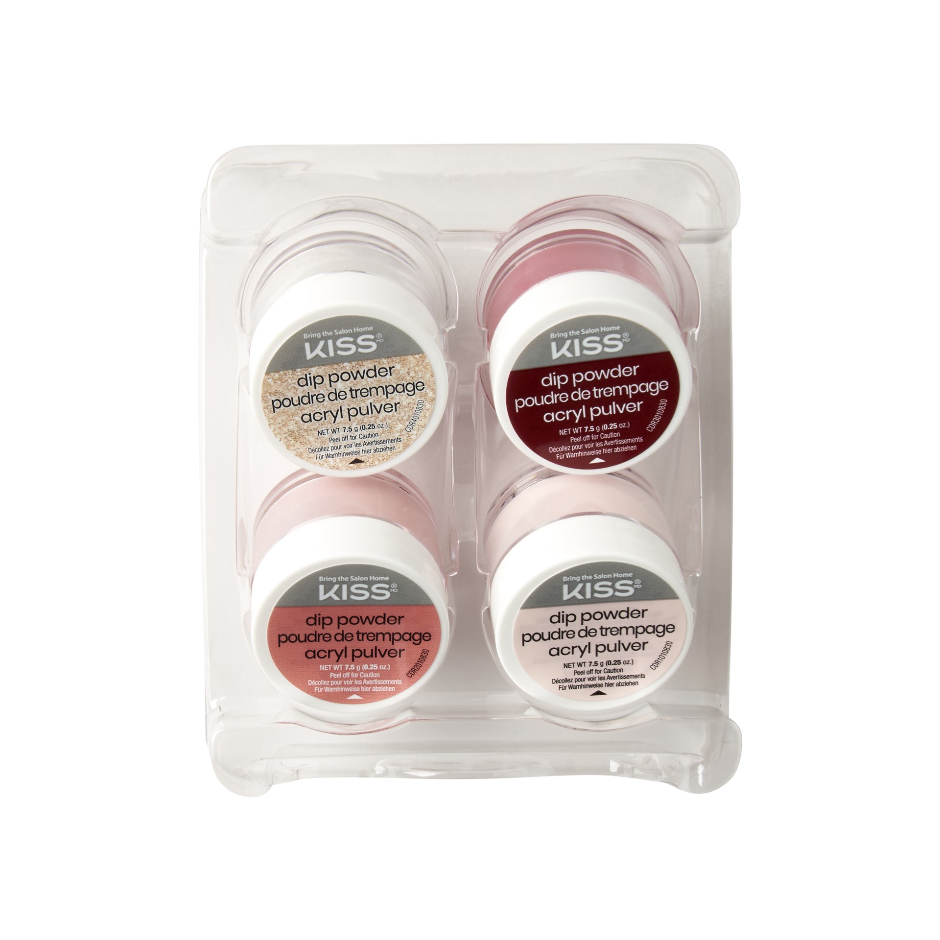 slide 3 of 4, KISS Salon Dip Powder Rose Garden Acrylic Color Palette, 4 8.25 oz Jars, Nude, Pink, Red, & Gold, 1 ct