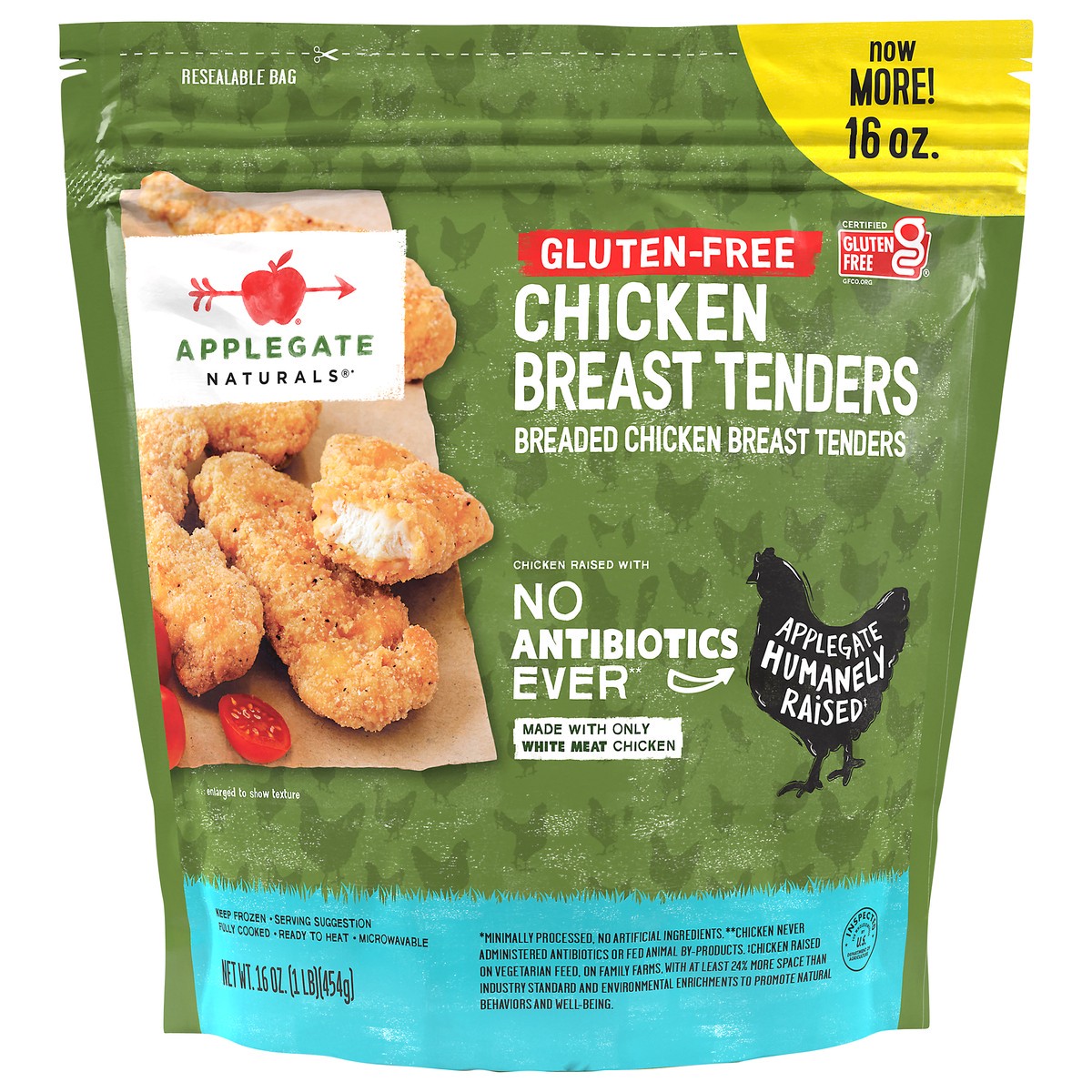 slide 9 of 12, Applegate Natural Gluten-Free Breaded Chicken Breast Tenders, 16oz (Frozen), 16 oz