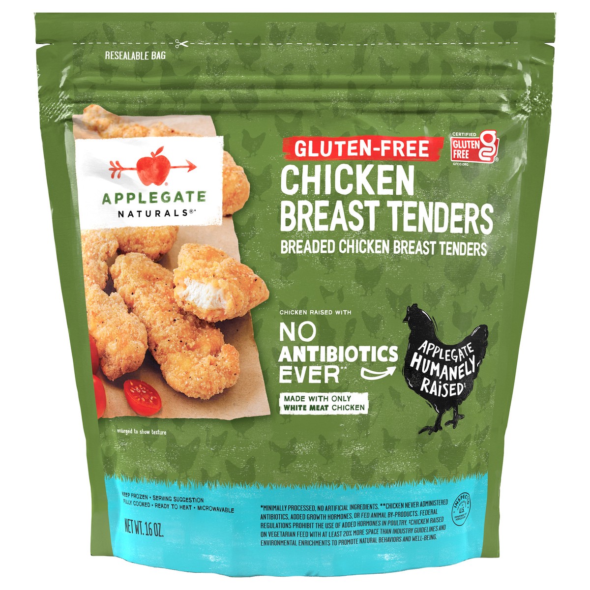 slide 1 of 12, Applegate Natural Gluten-Free Breaded Chicken Breast Tenders, 16oz (Frozen), 16 oz