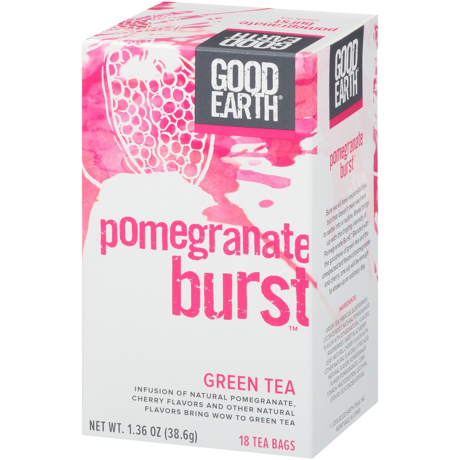 slide 3 of 7, Good Earth Pomegranate Burst Green Tea, 18 ct