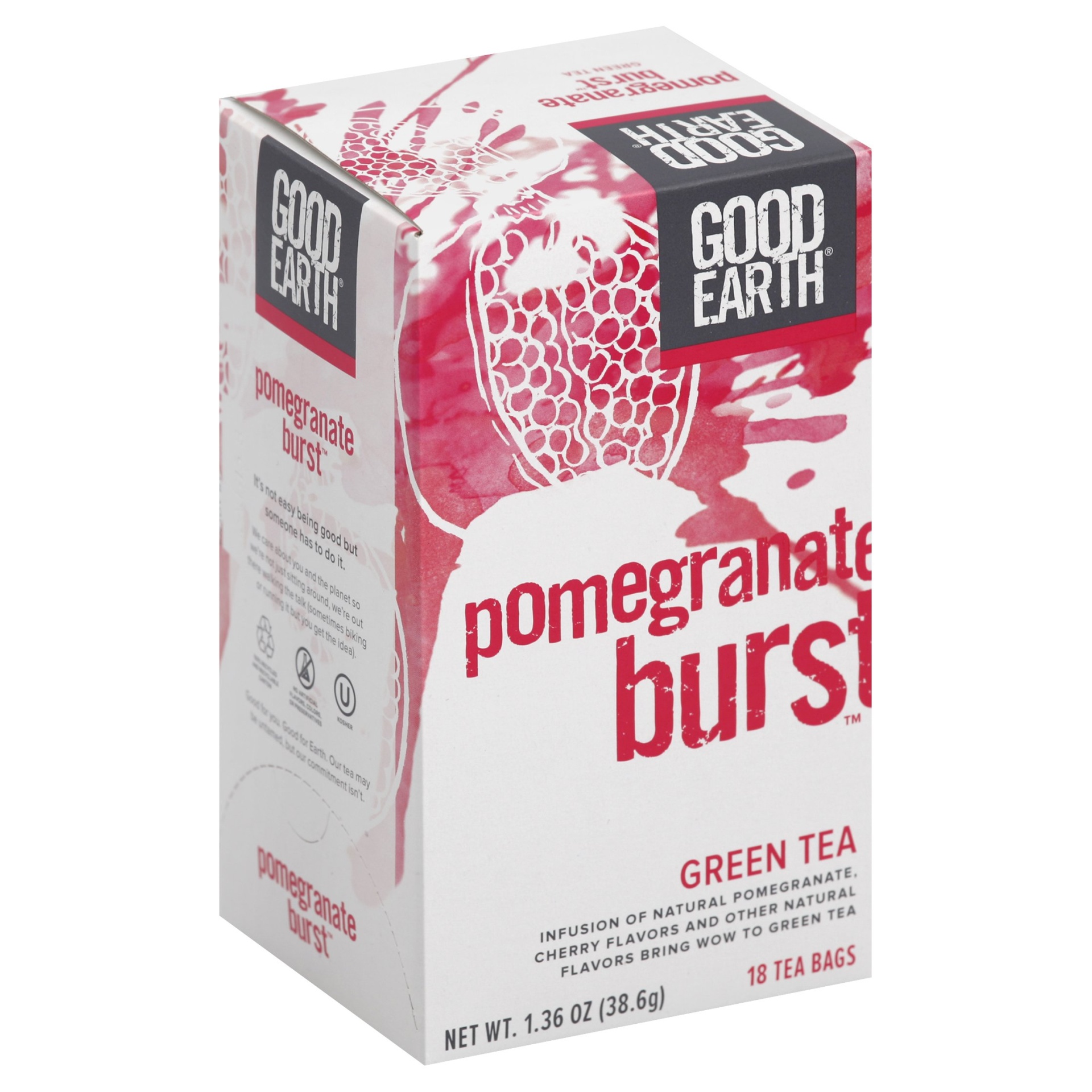 slide 1 of 7, Good Earth Pomegranate Burst Green Tea, 18 ct