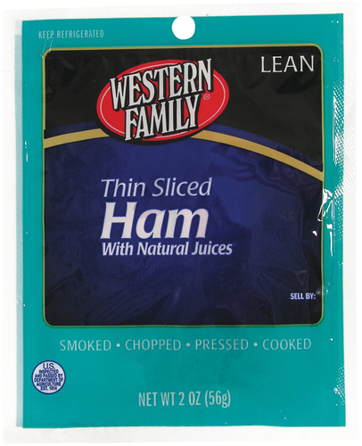 slide 1 of 1, Western Family Ham Thin Sliced, 2 oz