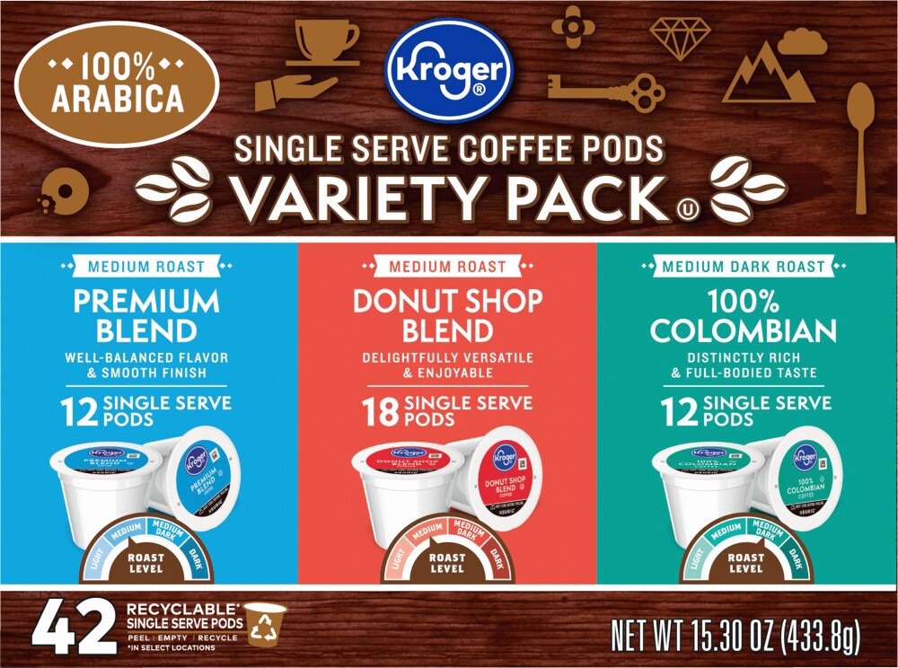 slide 2 of 4, Kroger Variety Pack Coffee Single Serve Cups - 42 ct, 42 ct