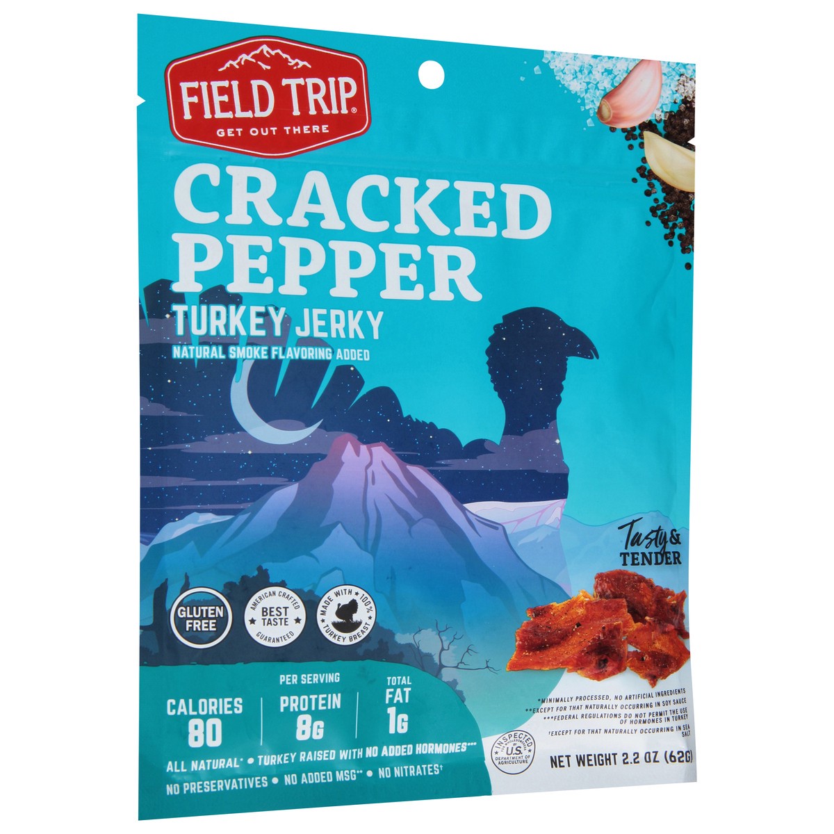 slide 2 of 9, Field Trip Cracked Pepper Turkey Jerky 2.2 oz, 2.15 oz