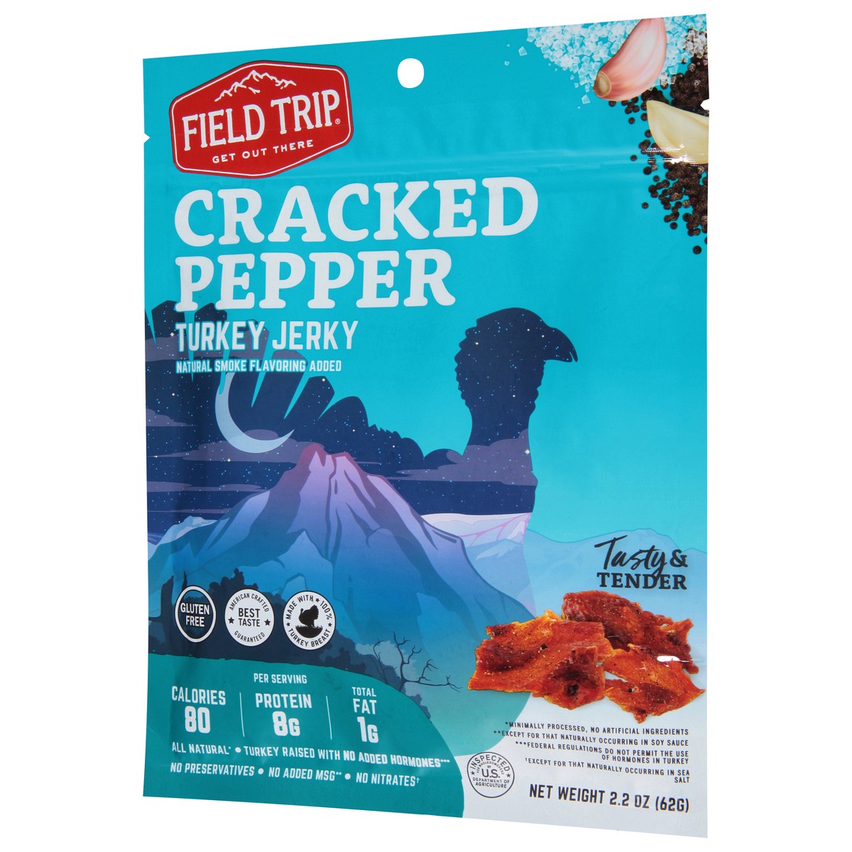 slide 3 of 9, Field Trip Cracked Pepper Turkey Jerky 2.2 oz, 2.15 oz