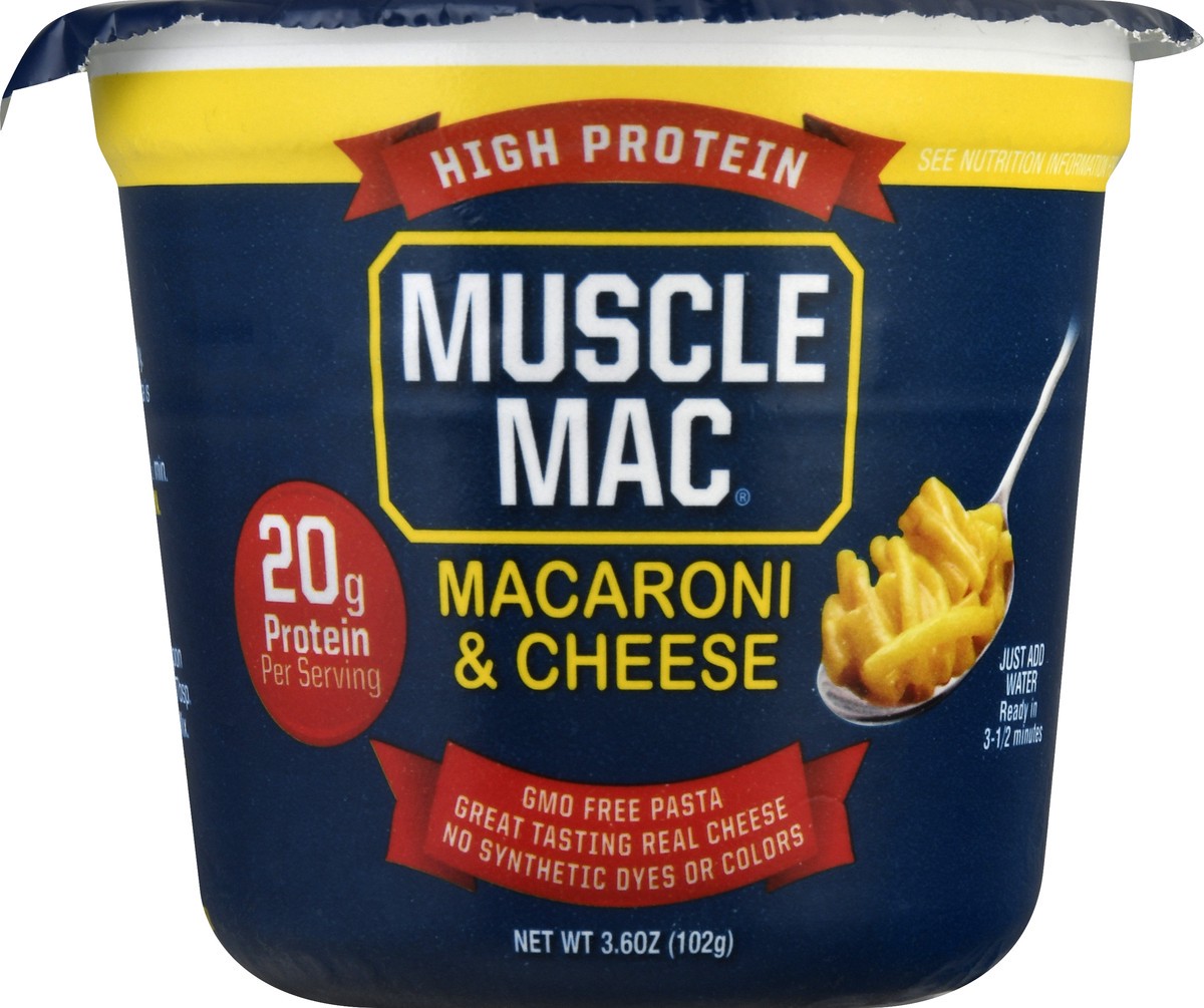 slide 2 of 9, Muscle Mac High Protein Macaroni & Cheese Cup, 3.6 oz