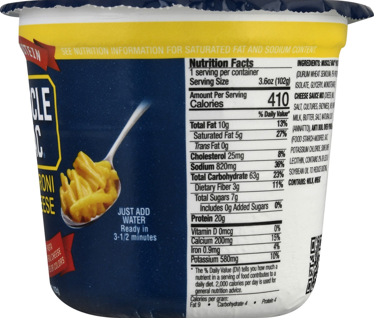 slide 5 of 9, Muscle Mac High Protein Macaroni & Cheese Cup, 3.6 oz