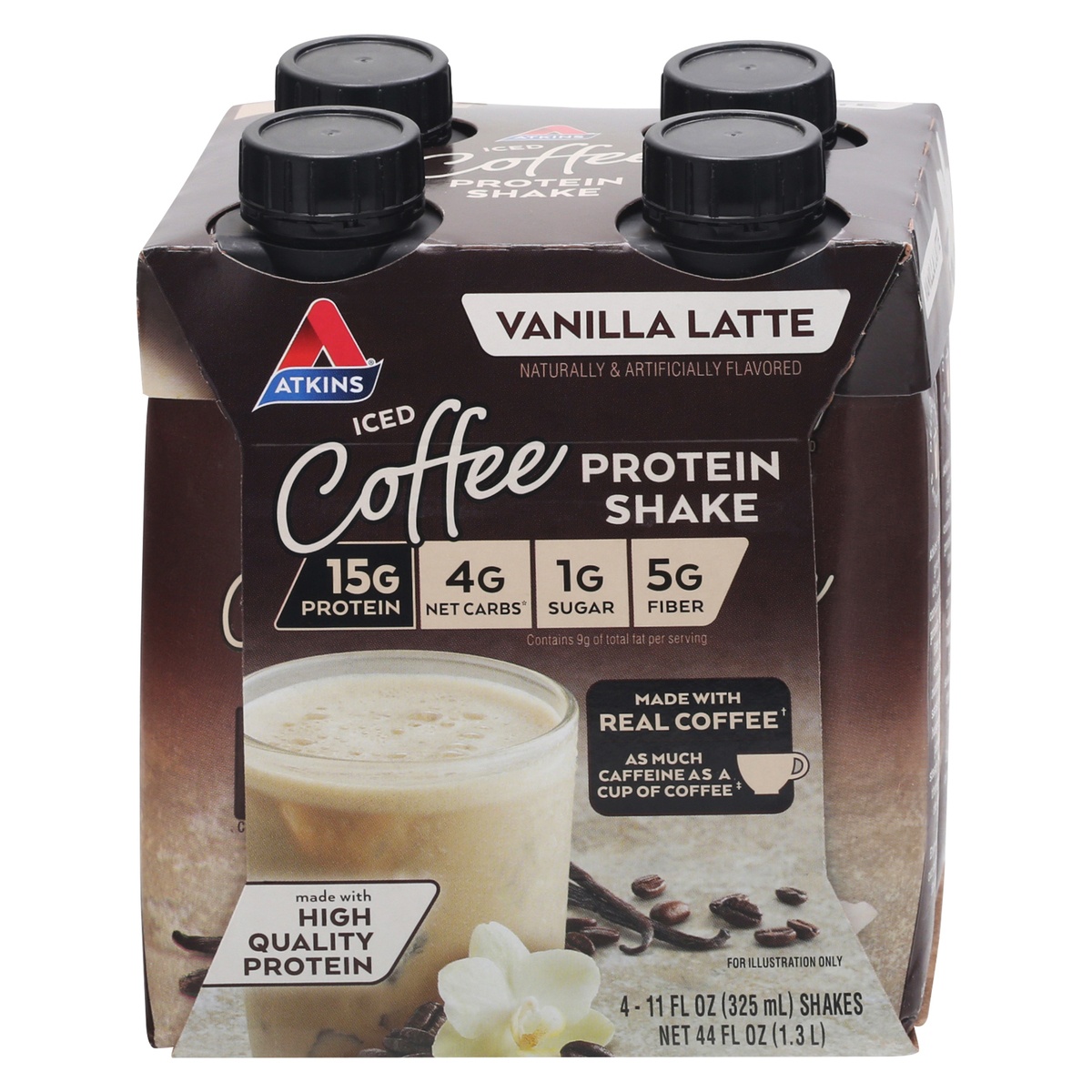 slide 1 of 1, Atkins Ready to Drink Shake - Iced Coffee Vanilla Latte, 4 ct; 11 fl oz