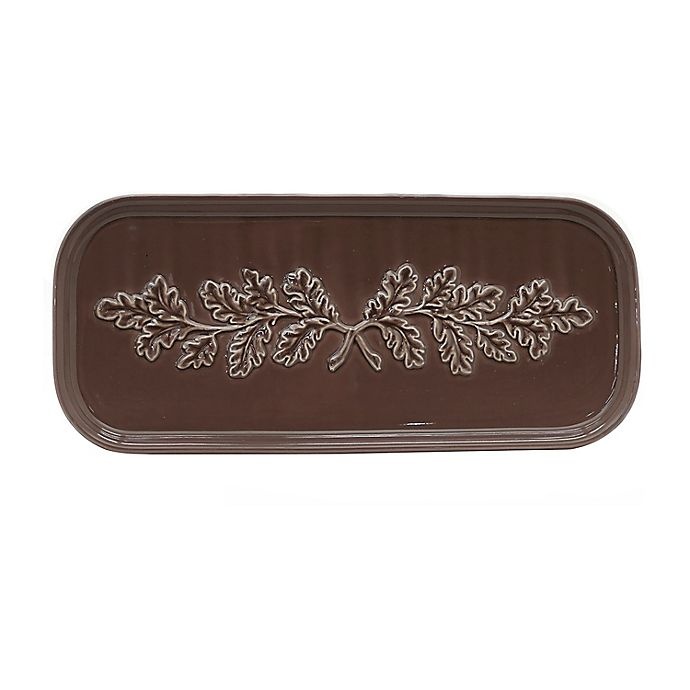 slide 1 of 2, Bee & Willow Home Bee & Willow Hays Leaf Oblong Platter - Iron, 13.35 in