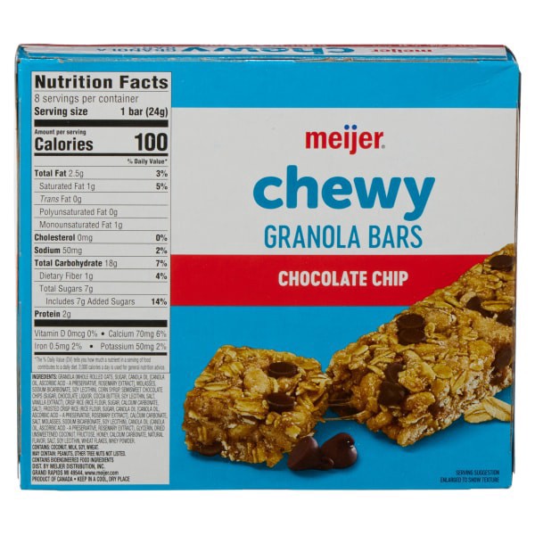 slide 20 of 29, Meijer Chewy Gronola Bars, Chocolate Chip, 8 ct