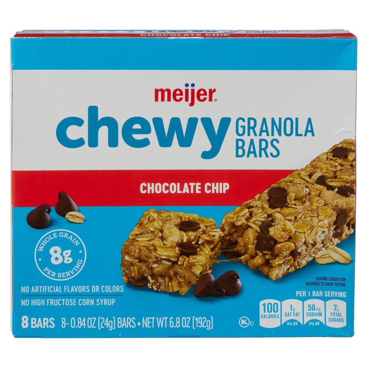 slide 1 of 29, Meijer Chewy Gronola Bars, Chocolate Chip, 8 ct