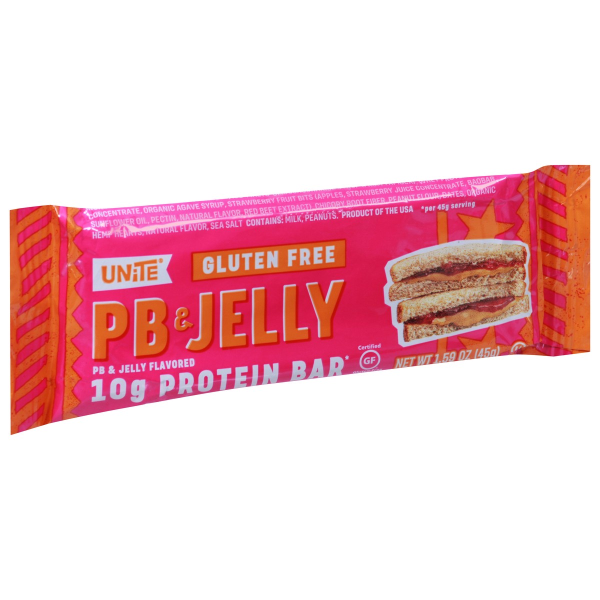 slide 7 of 9, Unite Gluten Free PB & Jelly Flavored Protein Bar 1.59 oz, 1.59 oz