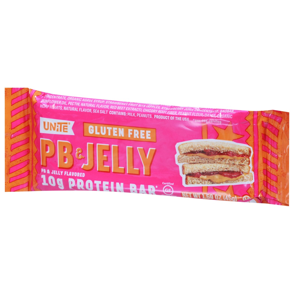 slide 6 of 9, Unite Gluten Free PB & Jelly Flavored Protein Bar 1.59 oz, 1.59 oz