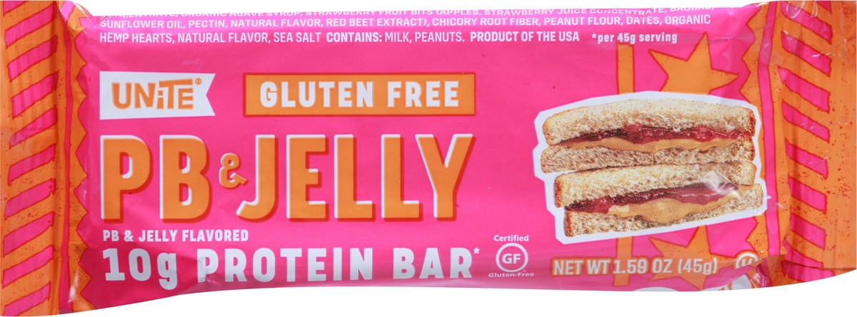 slide 9 of 9, Unite Gluten Free PB & Jelly Flavored Protein Bar 1.59 oz, 1.59 oz