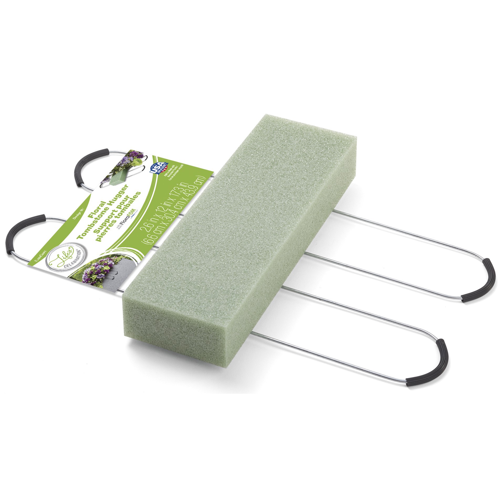 slide 2 of 8, Floracraft Floral Tombstone Hugger Green, 2.6 in x 12 in x 17.3 in